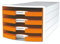 HAN Schubladenbox, Weiß/Orange, 4 Schubladen, 1013-51