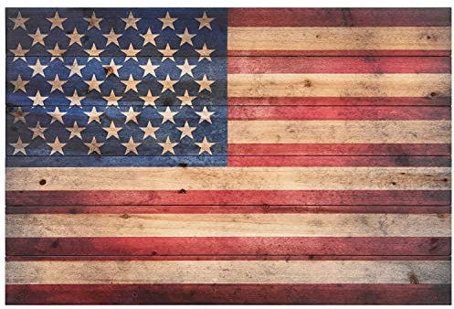 Empire Art Direct Digitaldruck mit amerikanischer Flagge auf Massivholz, 61 x 91,4 cm