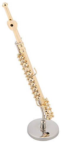 Mini Trompete Boxed Best Grade Mini Musikinstrument Modell Miniatur Flöte Replik mit Stand und Fall Vergoldete Instrument Modell Musikalische Ornamente 5.9 * 1.3 * 1.3in