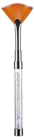 XINGSd 1 pinceau à ongles en forme d'éventail pour peinture, dessin, nettoyage, dégradé, paillettes, poudre - Outil de manucure fin (pas de W)