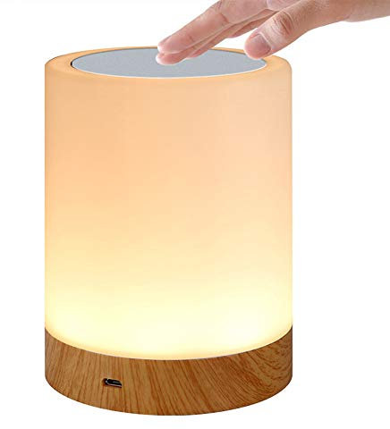 Calistouk Lámparas de mesilla de noche para dormitorios, luz de noche portátil recargable, Acrilonitrilo butadieno estireno, Blanco