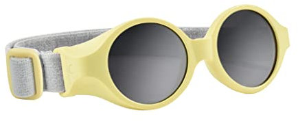 Béaba Gafas de sol para bebés de 0 a 9 meses, 100% protección UV - CAT 4, protección lateral, comodidad óptima, cinta elástica ajustable, Amarillo pastel