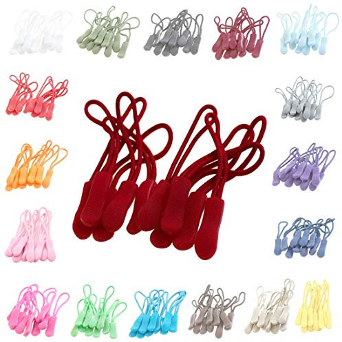 10 Zipper-Schlaufen 70 Farben Reißverschluss-Anhänger Reißverschluss-Verlängerung Pull Anhänger, Farbe:dunkelrot