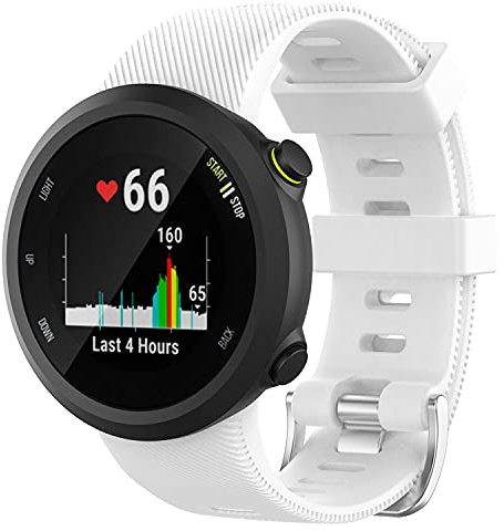 Braleto Correa Compatible con Garmin Forerunner 45/45S, Correa Deportiva de Silicona Impermeable Correa de Reloj de Repuesto para Forerunner 45/45S (Blanco)