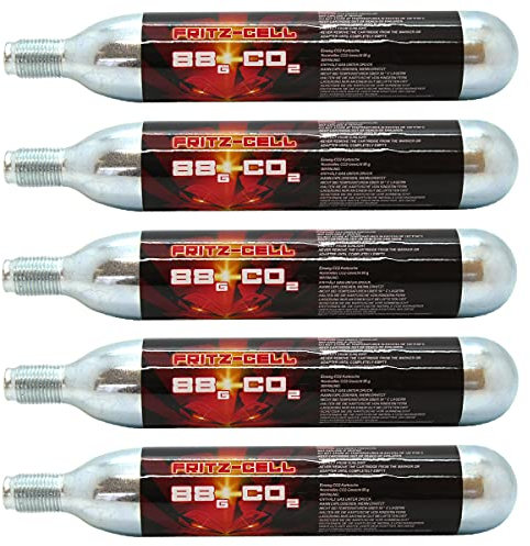 5 x Fritz-Cell 88g CO2 Kapseln Katuschen für Softair Paintball Gotcha CO2 Gewehr