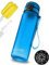 My Vesperbox Minny – Botella infantil a prueba de fugas, 350 ml, 500 ml, 750 ml, con pajita o colador, botella de agua ligera Tritan, sin BPA, para guardería, escuela (azul 500 ml)
