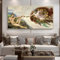 Zhaoyang Art Die Erschaffung Adams von Michelangelo Leinwand Gemälde Wandkunst XXL Leinwanddrucke berühmte Kunstbilder für Wohnzimmer 60 x 132 cm/24 x 52 Zoll Mit Rahmen