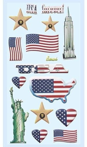 NEU SOFTY 3-D Sticker/Aufkleber, USA, 1 Bogen