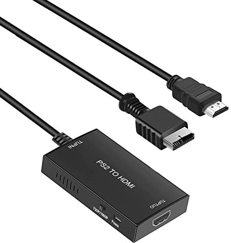 SunimDHi HDMI Cable for PS2/PS1 Models, PS2 to HDMI Converter PS2 to HDMI Video Audio Adapter Compatible with Gaming PS2/PS1 HDTV HDMI Monitor