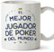 MUGFFINS Tazas para JUGADOR DE POKER hombre - En Español - Mejor del Mundo - 11 oz / 330 ml - Regalo original y divertido