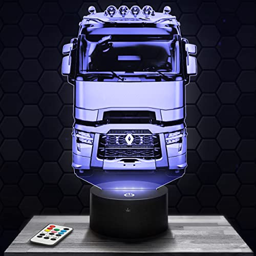 Lampephoto.fr - Lastkraftwagen Truck R. 3D Lampe, Touch Nachtlicht, LKW-Fahrer Geschenk, 3D Led Illusion Geschenkidee Weihnachten Geburtstag Junge, Dekoration Kinder und Erwachsenenzimmer TOP