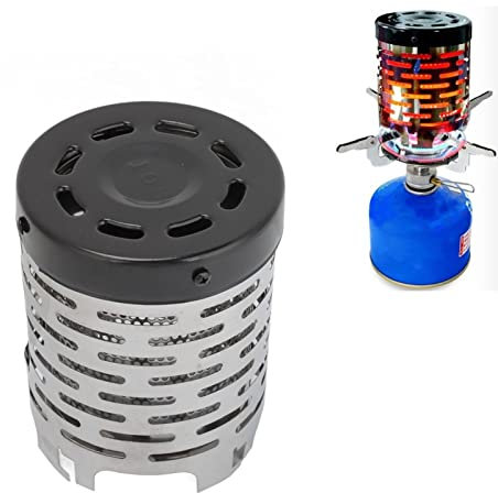 Buachois Heizaufsatz für Gaskocher, Tragbare Edelstahl Camping Mini Heizung Abdeckung Outdoor Campingwärmer Heizlampe Gasheizung für Gas Herd Campingkocher Zeltheizung