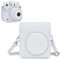 Rieibi Housse pour Instax Mini 12 - Étui de Protection en Cuir PU pour Fujifilm Instax Mini 12 - Étui Amovible avec Bandoulière - Blanc