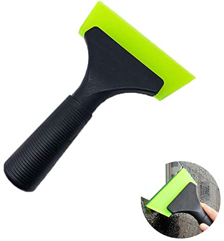 Escobilla pequeña con escobilla de goma verde de 5 pulgadas, mini herramientas de tintado de ventanas con mango antideslizante para automóvil, vidrio, espejo, ducha, automóvil, ventanas. (verde)