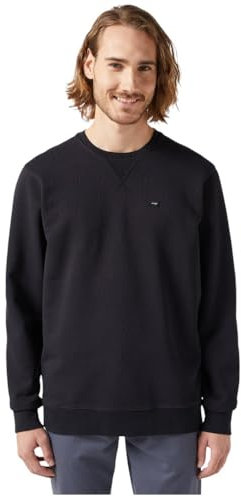 Wrangler Men's Sign Off Crew Sweatshirt, Black, XXL