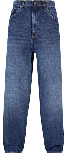 Urban Classics Heavy Ounce Baggy Fit Jeans, Pantaloni Uomo, New Dark Blue Washed,