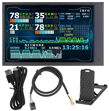 INTCHE 3.5 Inch IPS LCD Monitor Display Mini Capacitive Screen for AIDA64 USB Computer Monitor USB LCD Display PC Case Linux