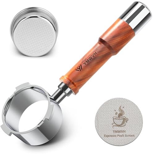 Porte-filtre expresso sans fond à 3 oreilles, 51 mm, en acier inoxydable de qualité supérieure, compatible avec machine à expresso Delonghi EC680, EC685 de 51 mm, avec écran et panier filtrant