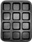 Kaiser Muffinform 12 Tassen Antihaftbeschichtet Kohlenstoffstahl Muffin Cupcake Backblech, 35 x 26 cm Mini Muffinformer Muffinblech für Brownies Kuchen Pudding(Schwarz)