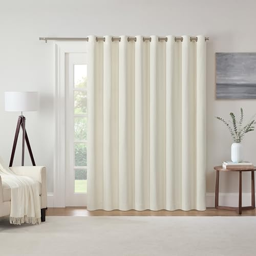 Eclipse Kendall Schiebevorhang für Terrassentür, extra breit, wärmeisoliert und geräuschreduzierend, 1 Paneel, 213,4 cm lang x 254 cm breit, elfenbeinfarben