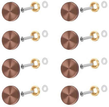 8 Pcs Mirror Screws, 30mm Steel Decorative Cap Metal Nail for Bath Plates Mirror Tables Wardrobes Furniture, Rose Gold