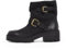 Tommy Hilfiger Donna Stivali Mezza Gamba Biker Double Buckle in Pelle, Nero (Black), 40