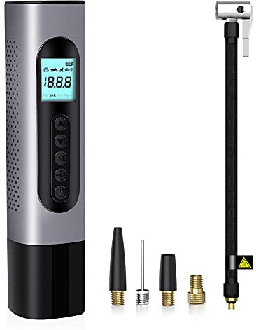 PANACARE Auto Luftpumpe, Elektrische Tragbar Reifenpumpe 120PSI mit Digitale LCD Display/2500mAh AKKU für Auto, Fahrrad, Motorrad, Basketball, Football, Luftkompressor mit LED Taschenlampe