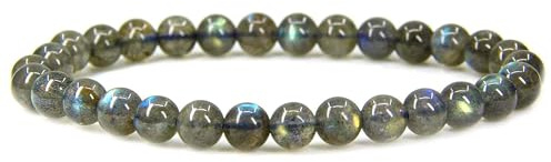 Mineral Est | Bracelet Labradorite qualité Extra | Taille des pierres = 6mm | Dynamisme et volonté | Lithothérapie et chakras