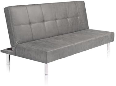 SHIITO | Modelo Levis - Sofá Cama con Apertura Clic-Clac | Donde la Elegancia y la modernidad se encuentran | Diseño Capitoné en Color Cemento | 188 x 88 x 89 cm