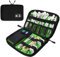 YEICXOH Electronics Accessories Organizer Bag, Travel Cable Organiser Bag, Universal Carry Travel Gadget Bag for USB Cable Drive, SD Card,Charger Hard Disk (Black, 1 Layer)
