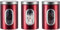 Shilanmei Kitchen Canisters Set of 3,Airtight Food Storage Jar Stainless Steel Coffee Container with See Window for Flour Spices Grains Tea (viewable red)