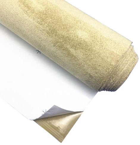 ACESOME Wildleder Optik Kunstleder,Kunstleder Wildleder Optik Stretch Dehnbar Stoff Velours, Alternativer Wildlederimitat-Stoff, für Auto-Innenausstattung/Dachhimmel (Beige, 50 x 149 cm)