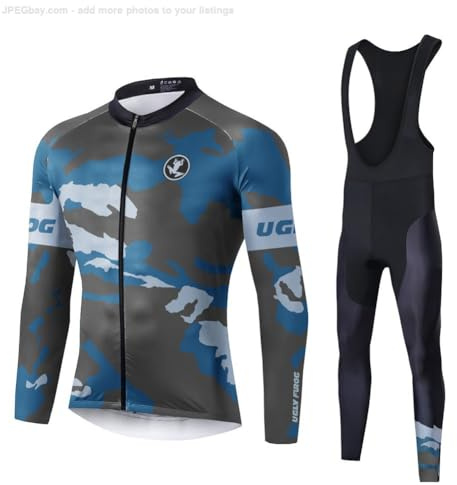 UGLY FROG De24Zr01 2024-2015 Herren Thermische Fleece Winter Fahrradbekleidung Radsportanzüge Fahrradtrikot mit Thermofleecefutter Fahrradhose mit Sitzpolster + 9D Gel für Radfahren MTB Outdoor
