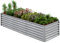 Amopatio Hochbeet Metall, Pflanzkasten Hochbeete für Garten, 240x90x60 cm, Hochbeete-kit für Gemüse Blumen Sukkulenten Kräuter, Blumenbeet & Pflanzentrog,Verzinkter Stahl, Silber