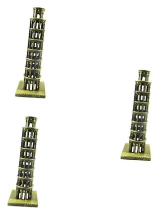 DECHOUS 3St Schiefer Turm von Pisa Modell Turmdekor Gebäude architektonisch Turmstatue-Souvenir Italien“ Pisa Turm Modell Turmstatue, Turmmodell Turmskulptur Zinklegierung Coffee