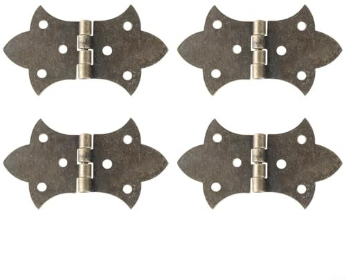 Vintage-Möbelbeschläge, Antik-Holz-Scharniere, 31 mm x 57 mm, 4 Stück (Bronze)
