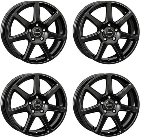 4x Autec Felgen TALLIN ECE 7.5x18 ET45 5x114,3 Schwarz kompatibel mit Toyota Corolla C-HR RAV4 Auris Camry Yaris Prius Plus