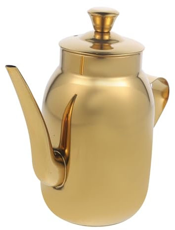 Gatuida Ölspender in Gold aus Edelstahl mit Praktischem Ausgießer 300ml und Filter als Speiseölbehälter und Sojasaucenspender für Zuhause und Restaurant