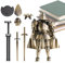 Action-Figur Modell, mittelalterliches Knight-Figur, flexibles Spielzeug mit Sturdy und realistischem Design für Sammler, Fotografie, Gold Tabletop Displays, 5,51 x 5,2 Zoll