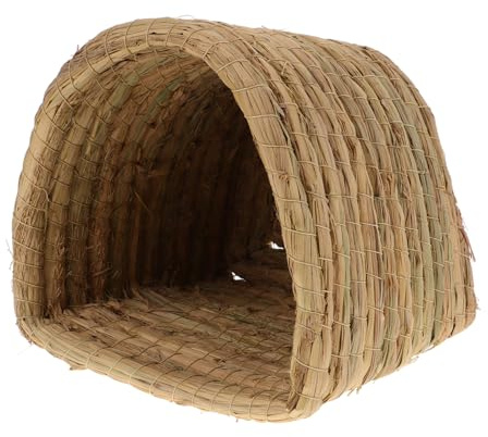 ibasenice Maison De Couchage pour Poules Nid De Paille Lit Semi-fermé pour Hamster Poulailler Tissé