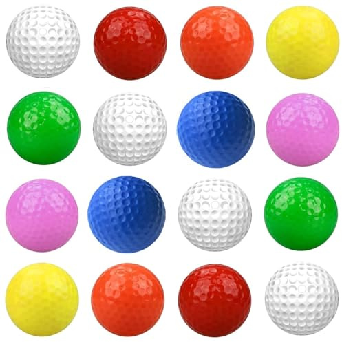 Kiuiom Golfbälle Bunt,Weich Golf Trainingsbälle,Schaumstoff Golfbälle,Minigolfbälle,Golf Übungsbälle,Schaumstoffball,Golfball für Damen Herren Kinder,Trainings Heimgebrauch Im Freien Garten,16 Stück