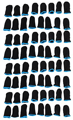 Uikdjgu 18-Pin Carbon Fiber Finger Sleeves For Mobile Games Screen Finger Sleeves(64 Pcs)