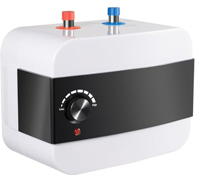 Scaldabagno da 1500 W, 6 l, temperatura regolabile, serbatoio dell'acqua calda con spia e tubo, per piccole aree residenziali, appartamenti