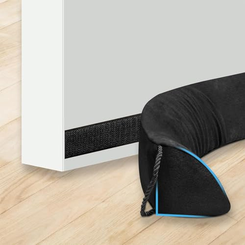 90-94cm Zugluftstopper für Türen mit Schalldämmendem Schaumstoff und 2 Ballastsäcke,90° Zugluftstopper Haustür Verhindert das Eindringen von Warmer und Kalter Luft,Lärm und Insekten,Windstopper Tür