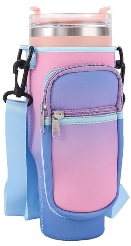TENGWA Porte Bouteille Isotherme Convient pour Stanley 40 oz Bleu Rose Porte Gourde Sac à Dos Accessoires Stanley Cup Adapté à la Marche et à la Randonnée au Camping
