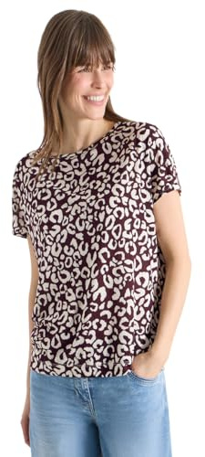 Damen Shirt im Leinen-Look mit Leo-Print