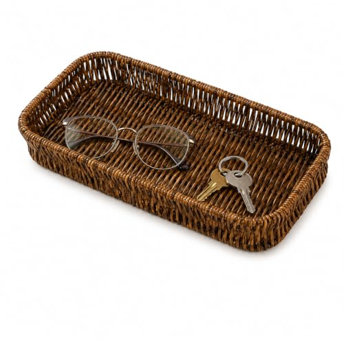 Key Bowl Rattan Tray, 27x10cm | For Table Decor and Daily Storage for Home and Bohemian Decor Lovers