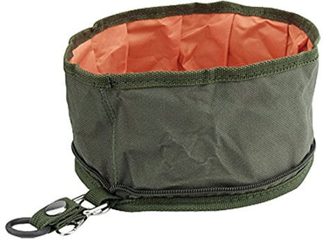 sourcingmap Collapsible Fabric Fold Portable Travel Dog Pet Food Water Bowl Nylon Feeder