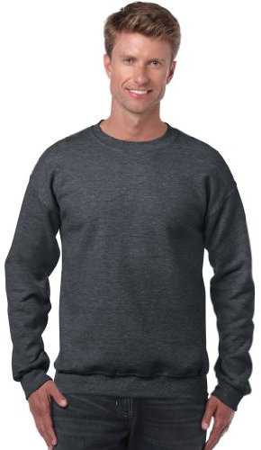 GILDAN Men's 50/50 Adult Crewneck Sweatshirt, Grey (Dark Heather), M UK