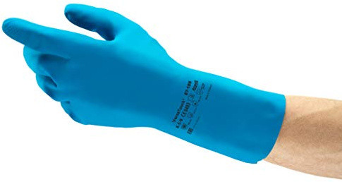 Ansell AlphaTec 87-195 Chemikalienschutz-Handschuhe, Mehrzweck-Arbeitshandschuhe, Zugelassen für Lebensmittelkontakt, Extradünn für Exzellente Tastsensibilität, Größe S (12 Paar)